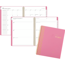 Cambridge® WorkStyle™ Balance Weekly/Monthly Planner 11" x 9" Bilingual Cosmetic Pink
