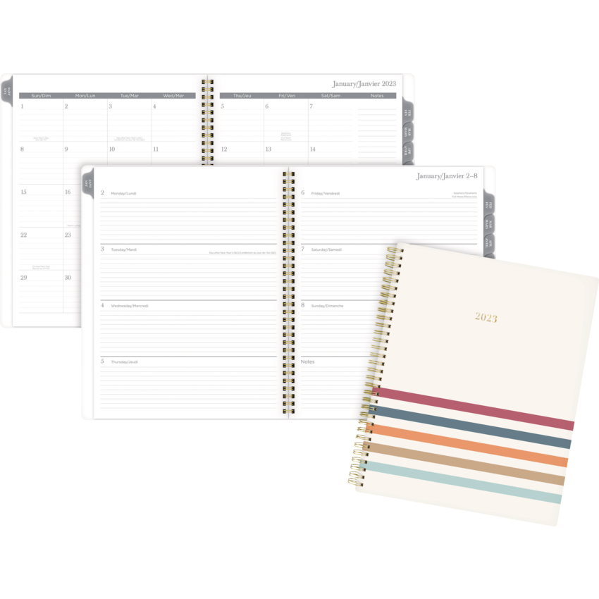 Cambridge® Blake Weekly/Monthly Planner 11” x 9” Bilingual Multicolour