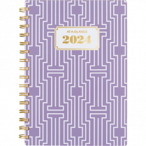 AT-A-GLANCE® Badge Collection Weekly/Monthly Planner 8-1/2" x 6" Purple Bilingual