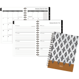Cambridge®Adorn Weekly/Monthly Planner Bilingual 8-1/2" x 6" Black/White/Brown