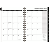 Cambridge®Adorn Weekly/Monthly Planner Bilingual 8-1/2" x 6" Black/White/Brown