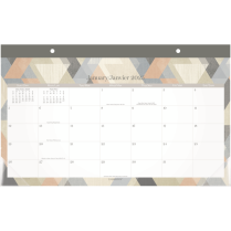Cambridge® Triad Monthly Compact Desk Pad Calendar 17-3/4” x 11” Bilingual Multicolour