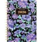 AT-A-GLANCE® Badge Floral Weekly/Monthly Planner 8-1/2" x 6" Bilingual Purple