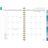 AT-A-GLANCE® Badge Floral Weekly/Monthly Planner 8-1/2" x 6" Bilingual Purple