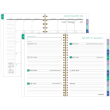 AT-A-GLANCE® Badge Floral Weekly/Monthly Planner 8-1/2" x 6" Bilingual Purple