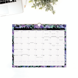 AT-A-GLANCE® Badge Floral Wall Calendar 15" x 12" Bilingual Purple