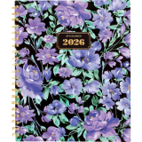AT-A-GLANCE® Badge Floral Weekly/Monthly Planner 11" x 9" Bilingual Purple