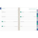 AT-A-GLANCE® Badge Floral Weekly/Monthly Planner 11" x 9" Bilingual Purple
