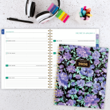AT-A-GLANCE® Badge Floral Weekly/Monthly Planner 11" x 9" Bilingual Purple