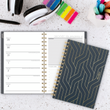 Cambridge® Hera Weekly/Monthly Planner 8-1/2" x 6" Bilingual Grey