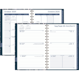 Mead® Caprice™ Floral Collection Weekly/Monthly Planner 8-1/2" x 6" Bilingual Blue