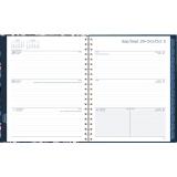 Mead® Caprice™ Floral Collection Weekly/Monthly Planner 11" x 9" Bilingual Blue