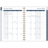 Mead® Floral Leaves Weekly/Monthly Planner 8-1/2" x 6" Bilingual Pink