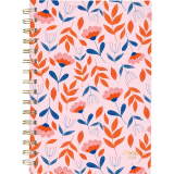 Mead® Floral Leaves Weekly/Monthly Planner 8-1/2" x 6" Bilingual Pink