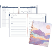 Mead® Serene Horizon Weekly/Monthly Planner 11"x9" Bilingual Purple