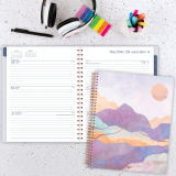 Mead® Serene Horizon Weekly/Monthly Planner 11" x 9" Bilingual Purple