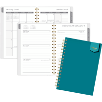 Mead® Real Weekly/Monthly Planner 8-1/2" x 6" Bilingual Teal