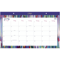 EttaVee™ for Cambridge® Brushstroke Desk Pad Calendar 17-3/4" x 11" English Multicolour