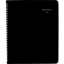 AT-A-GLANCE® Monthly Wire Bound Diary 8-3/4" x 6-7/8" Bilingual Black