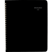 AT-A-GLANCE® Monthly Wire Bound Diary 8-3/4" x 6-7/8" Bilingual Black
