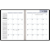 AT-A-GLANCE® Monthly Wire Bound Diary 8-3/4"x6-7/8" Bilingual Black