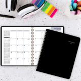 AT-A-GLANCE® Monthly Wire Bound Diary 8-3/4"x6-7/8" Bilingual Black