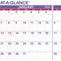 AT-A-GLANCE® Recycled Yearly Wall Calendar 24" x 36" English