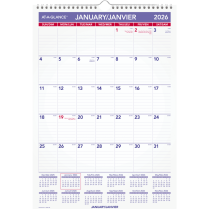 AT-A-GLANCE® Monthly Wall Calendar 12"x17" Bilingual