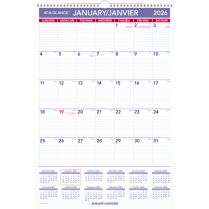 At-A-Glance Wall Calendar 15-1/2"x22-3/4" Wirebound Bilingual