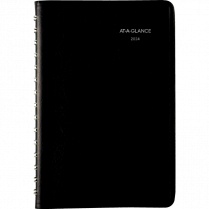 AT-A-GLANCE® Daily Appointment Book Wire Bound 8" x 4-7/8" Bilingual Black