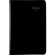 AT-A-GLANCE® Daily Appointment Book Wire Bound 8" x 4-7/8" Bilingual Black