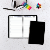 AT-A-GLANCE® Daily Appointment Book Wire Bound 8" x 4-7/8" Bilingual Black