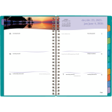 Mead® Tropical Weekly Poly Fashion Planner 5-7/8" x 8-1/4" Bilingual Assorted Blue