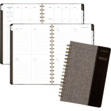 AT-A-GLANCE® Signature Collection Weekly/Monthly Planner 11" x 8-3/4" English Black/Grey