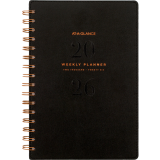 AT-A-GLANCE® Signature Collection Weekly/Monthly Planner 8-1/2" x 6" Bilingual Black