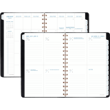AT-A-GLANCE® Signature Collection Weekly/Monthly Planner 8-1/2" x 6" Bilingual Black