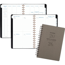 AT-A-GLANCE® Signature Collection Weekly/Monthly Planner 8-1/2" x 6" Bilingual Grey
