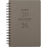 AT-A-GLANCE® Signature Collection Weekly/Monthly Planner 8-1/2" x 6" Bilingual Grey