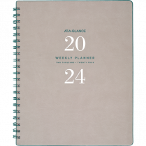 AT-A-GLANCE® Signature Collection Weekly/Monthly Planner 11" x 8-3/4" English Grey