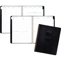 AT-A-GLANCE® Signature Collection Weekly/Monthly Planner 11-1/4"x9" Bilingual Black