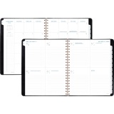 AT-A-GLANCE® Signature Collection Weekly/Monthly Planner 11-1/4" x 9" Bilingual Black