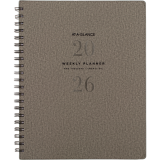 AT-A-GLANCE® Signature Collection Weekly/Monthly Planner 11-1/4"x9" Bilingual Grey