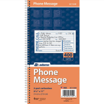 Adams Phone Message Book 2-Part 4-Up 400 Messages