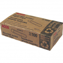 Acco Recycled Paper Clips #4 Smooth 100/pkg