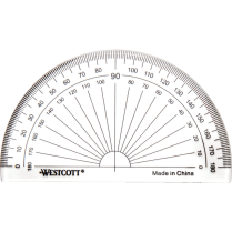 Westcott® 4" Clear 180° Protractor - Bulk