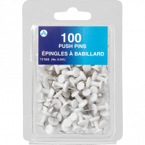 Westcott® Push Pins White 100/box