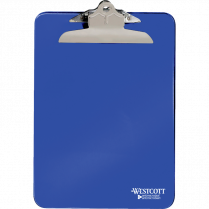 Westcott® Antimicrobial Plastic Clipboard Letter Blue