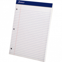 Ampad™ Perforated Pad Three-hole Punched 8-1/2" x 11-3/4" 50shts