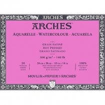 Arches Watercolour Block Hot Pressed 140lb Natural White 10" x 14" 20sheets