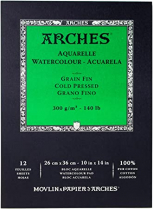Arches Watercolour Pad Cold Pressed 140lb 10" x 14" 12Sheets
